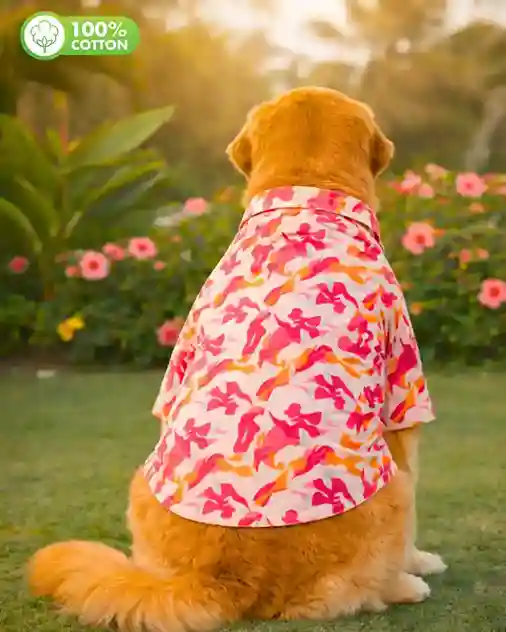15 Furries Pink Military Cotton Dog Shirt