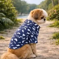 15 Furries Navy Blue Abstract Cotton Dog Shirt