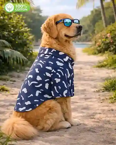 15 Furries Navy Blue Abstract Cotton Dog Shirt 15 Furries Navy Blue Abstract Cotton Dog Shirt