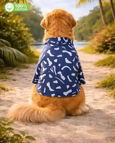 15 Furries Navy Blue Abstract Cotton Dog Shirt