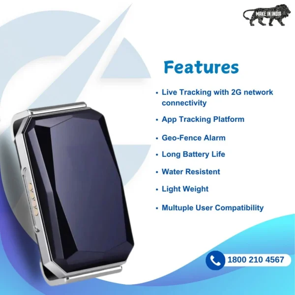 Captain India Blue Collar GPS Pet Tracker for Dogs & Cats