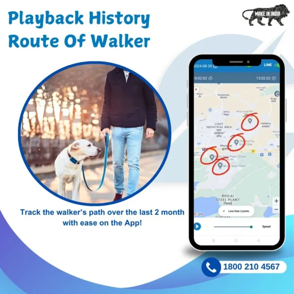 Captain India Blue Collar GPS Pet Tracker for Dogs & Cats