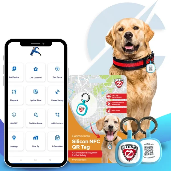 Captain India Pet Smart Aadhar Tag Silicone Pet ID Tag