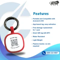Captain India Pet Smart Aadhar Tag Silicone Pet ID Tag