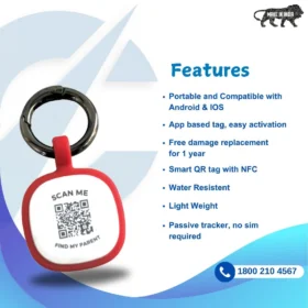 Captain India Pet Smart Aadhar Tag Silicone Pet ID Tag