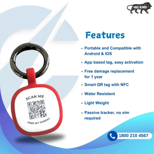Captain India Pet Smart Aadhar Tag Silicone Pet ID Tag