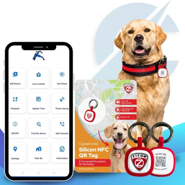 Captain India Pet Smart Aadhar Tag Silicone Pet ID Tag