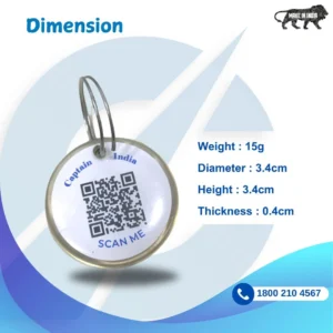 Captain India Pet Smart QR Tag for Dogs & Cats – PVC ID Tag