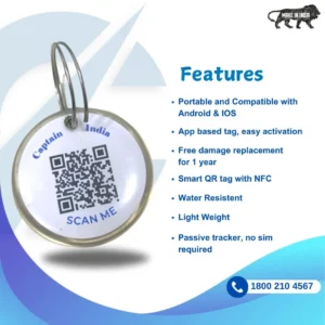 Captain India Pet Smart QR Tag for Dogs & Cats – PVC ID Tag