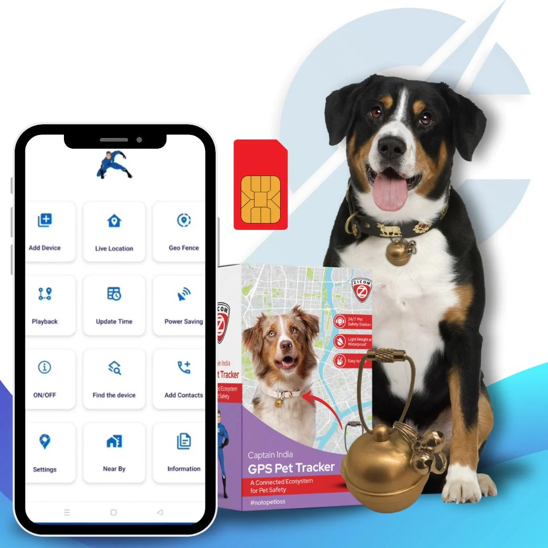 Captain India Smart Bell GPS Pet Tracker for Dogs & Cats