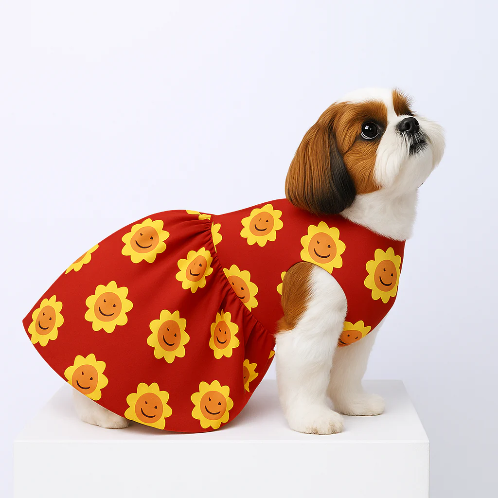 15 Furries Smiling Sunflower Dog Dress