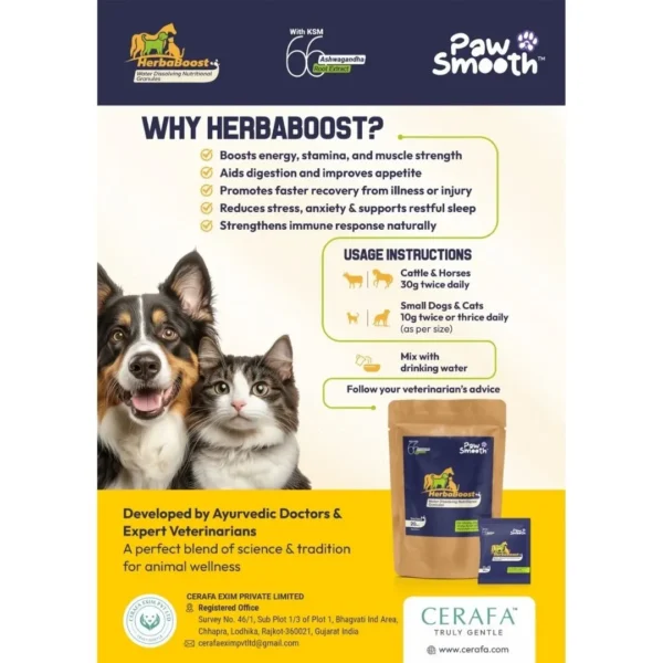 Cerafa Herbaboost Granules for Dogs, Cats & Horses 600g (20 x 30g Sachets)