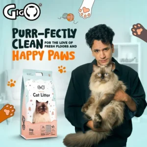 Gigo Premium White Bentonite Cat Litter with Activated Charcoal 5kg