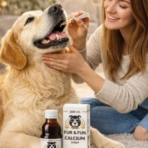 FUR & FUN Dog Calcium Syrup – Calcium, Vitamin D3, Magnesium & Zinc Supplement for Strong Bones & Joints