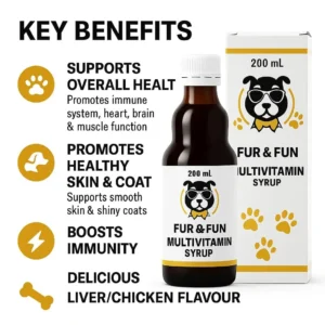 FUR & FUN Dog Multivitamin Syrup – Complete Daily Vitamin Supplement for Dogs