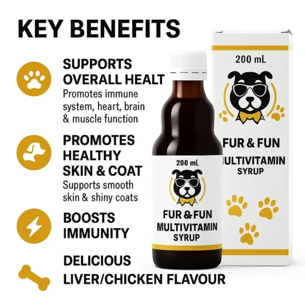 FUR & FUN Dog Multivitamin Syrup – Complete Daily Vitamin Supplement for Dogs