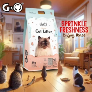 Gigo Premium White Bentonite Cat Litter with Activated Charcoal 5kg