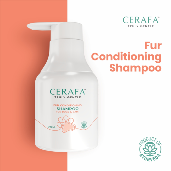 Cerafa Fur Conditioning Shampoo for Dogs & Cats – Natural Coat Cleanser & Conditioner