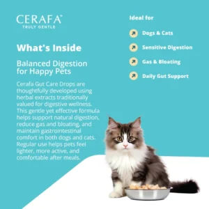 Cerafa Gut Care Drops for Dogs & Cats – Natural Digestive & Gut Health Supplement