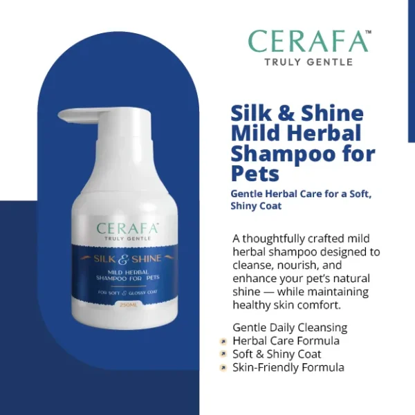Cerafa Silk & Shine Mild Herbal Shampoo for Dogs & Cats