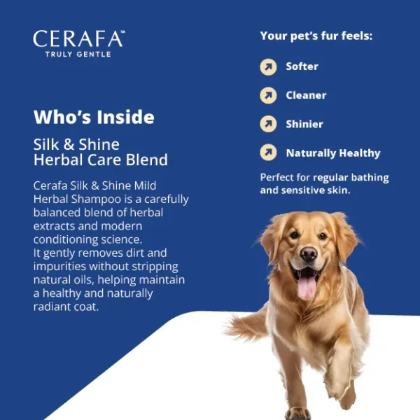 Cerafa Silk & Shine Mild Herbal Shampoo for Dogs & Cats