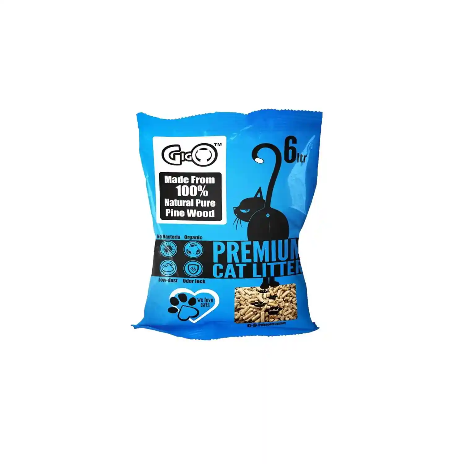 Gigo Premium Pine Wood Cat Litter 6L
