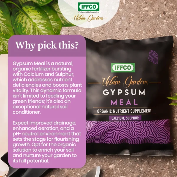 IFFCO Urban Gardens Gypsum Meal – Calcium Sulphate Fertilizer 900g