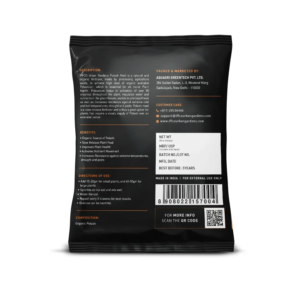IFFCO Urban Gardens Potash Meal – Bio Potash Fertilizer 900g