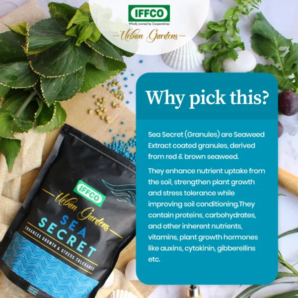 IFFCO Urban Gardens Sea Secret – Organic Seaweed Extract Slow Release Granules 500g