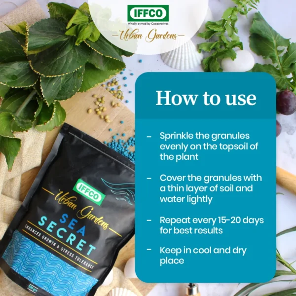 IFFCO Urban Gardens Sea Secret – Organic Seaweed Extract Slow Release Granules 500g