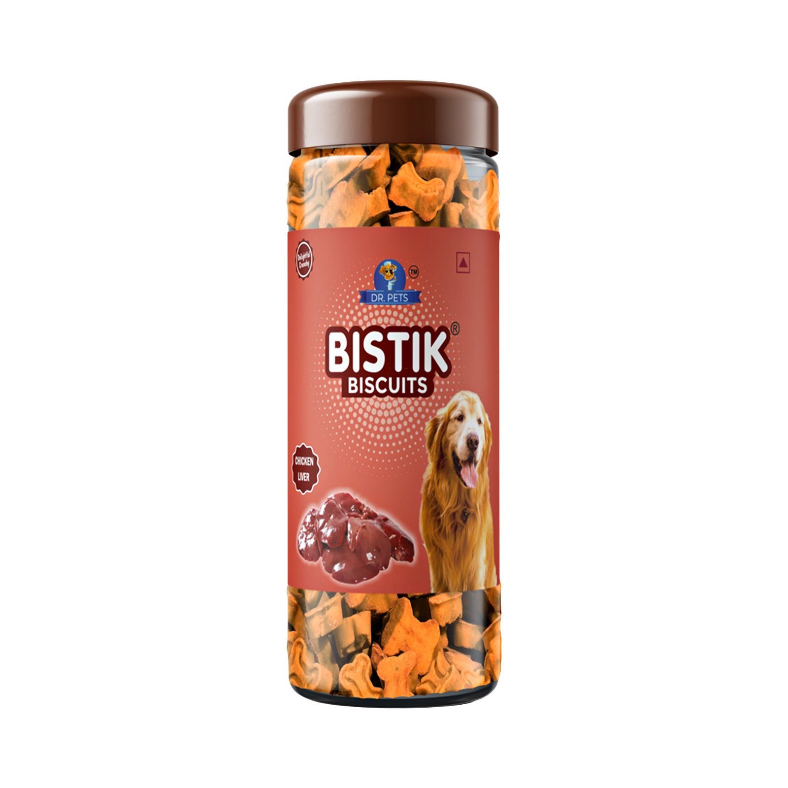 Dr.Pets Bistik Chicken Liver Dog Biscuits 450g oven baked non-vegetarian training treats front pack