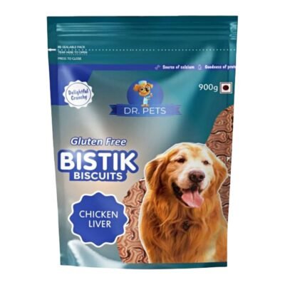 Dr.Pets Bistik Chicken Liver Dog Biscuits 900g oven baked non-vegetarian training treats front pack