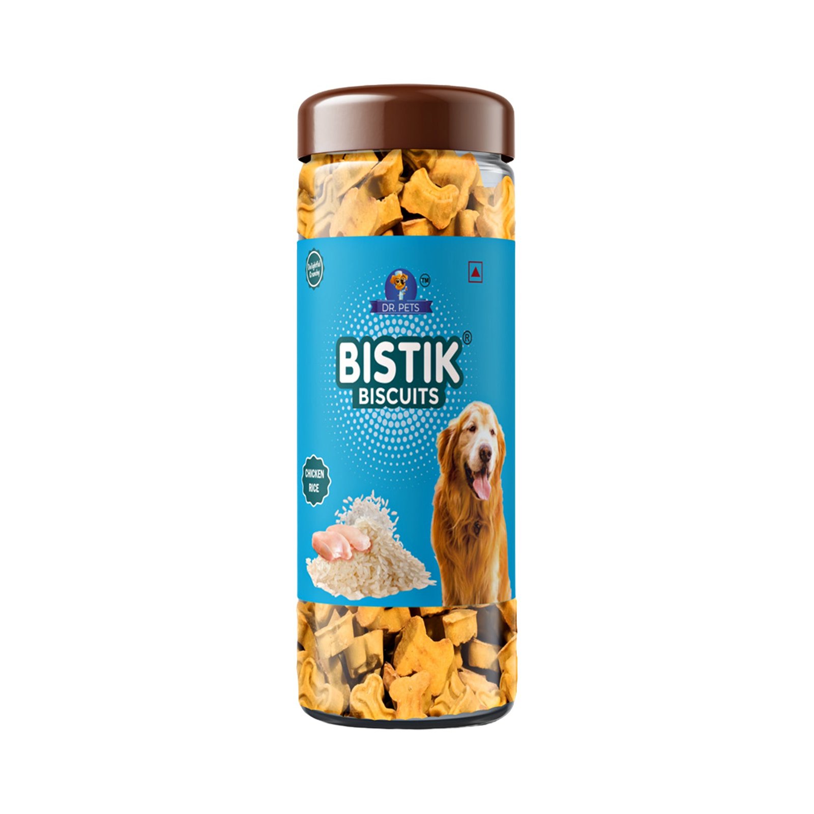 Dr.Pets Bistik Chicken Rice Dog Biscuits 450g oven baked non-vegetarian training treats front pack