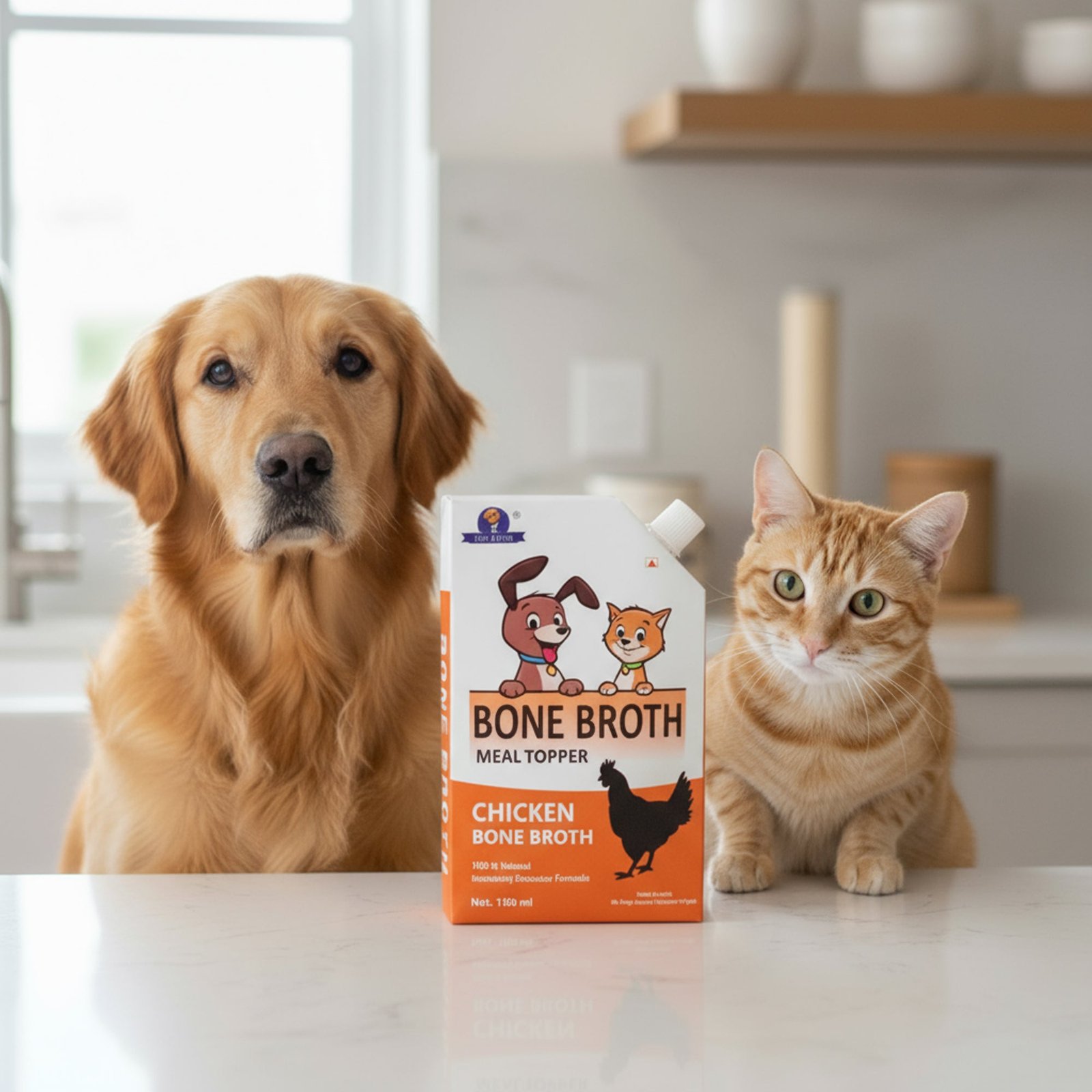 Dr.Pets Chicken Bone Broth Meal Topper 300ml back pack ingredients for dogs and cats