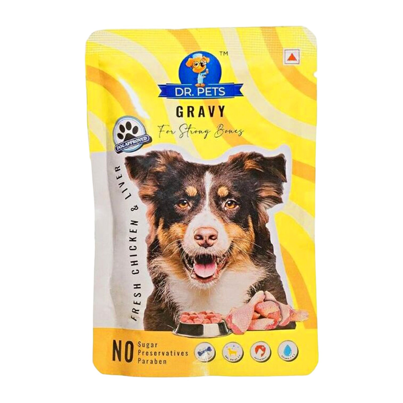Dr.Pets Gravy Fresh Chicken and Liver Wet Dog Food 1.02Kg ready-to-eat meal topper pouch