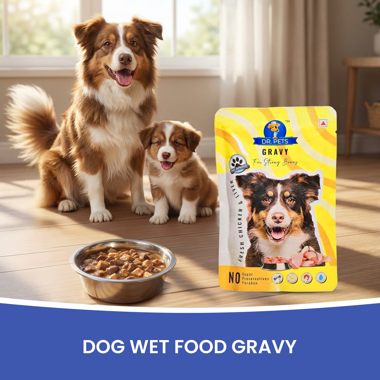 Dr.Pets Gravy Fresh Chicken Liver Wet Dog Food 1.02Kg back pack ingredients nutritional