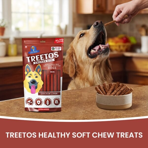 Dr.Pets Treetos Chicken Liver Soft Chew Dog Treats 85g back pack ingredients