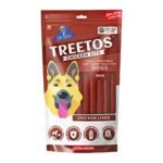 Dr.Pets Treetos Stix Chicken Liver Soft Chew Dog Treats 85g with probiotics collagen and iron front pouch