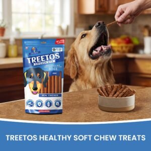 Dr.Pets Treetos Real Chicken Soft Chew Dog Treats 85g back pack ingredients