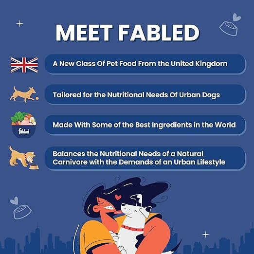 Fabled dog food lean meat protein benefits infographic