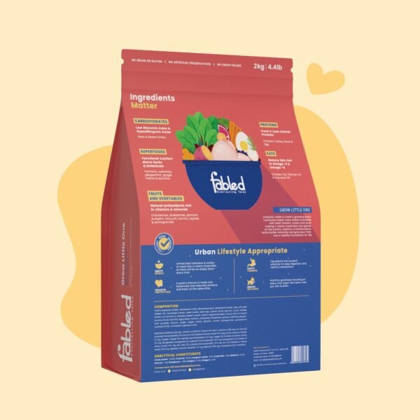 Fabled Grow Little One back pack feeding guide ingredients