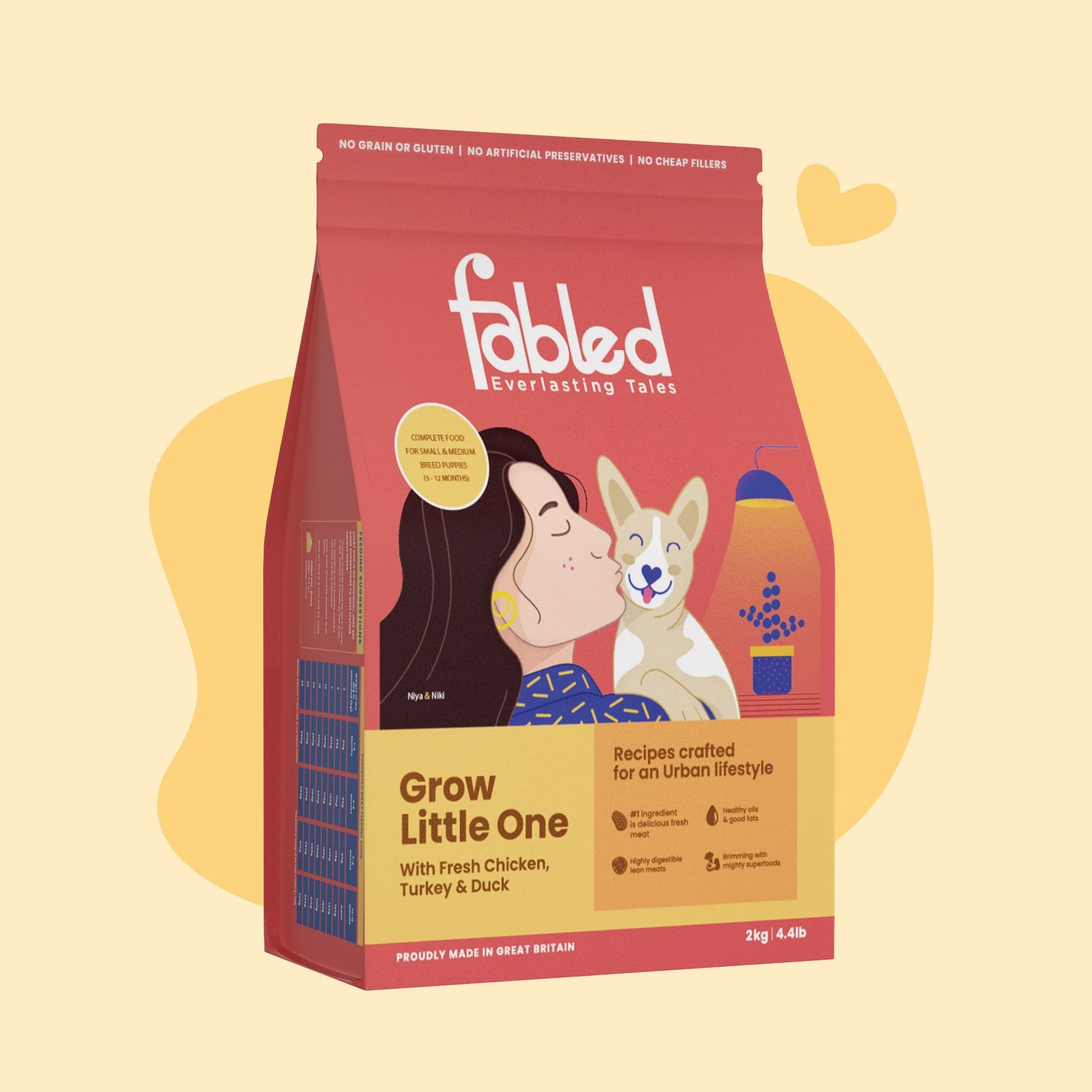 Fabled Grow Little One small medium breed puppy dry food front pack