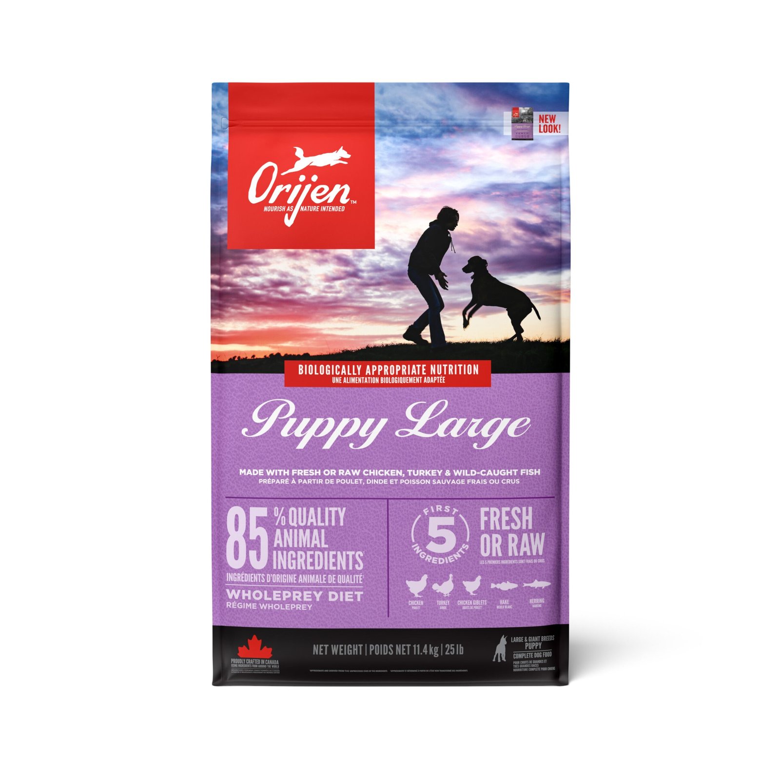 Orijen Puppy Large Grain-Free Dry Dog Food pack