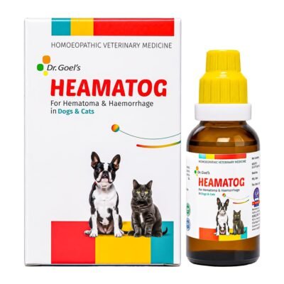 Dr. Goel's HEAMATOG Drops HOMEOPATHIC SUPPORT FOR EAR HEMATOMA, INTERNAL BLEEDING & SWELLING IN DOGS & CATS — homeopathic veterinary medicine from Dr. Goel's