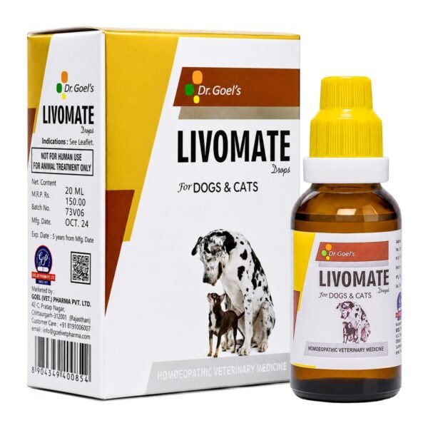 Dr. Goel's LIVOMATE Drops for Pets (20ml) – Natural Liver & Gut Health Care pack shot 3