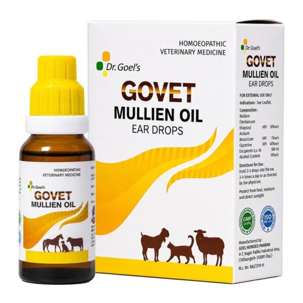 Dr. Goel's GoVet Mullein Oil Ear Drops Natural Relief for Ear Pain, Infections & Inflammation pack shot 4