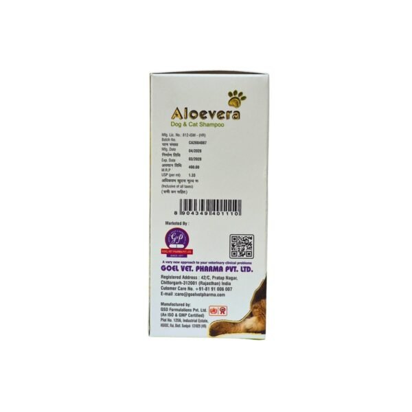 Dr. Goel's Aloevera Pet Shampoo for gentle care of hair and body coat pack shot 4