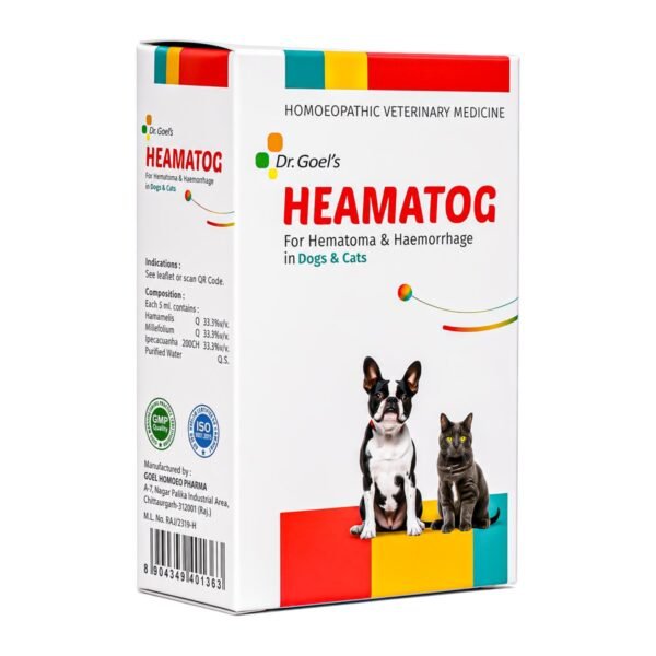 Dr. Goel's HEAMATOG Drops HOMEOPATHIC SUPPORT FOR EAR HEMATOMA, INTERNAL BLEEDING & SWELLING IN DOGS & CATS pack shot 5