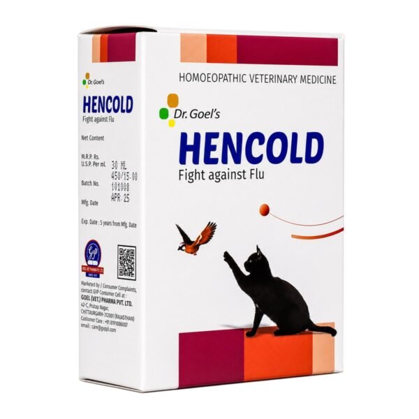 Dr. Goel's HENCOLD Drops for Dogs & Cats Fast-Acting Homeopathic Support for Flu, Cough, Cold & Respiratory Infections pack shot 5