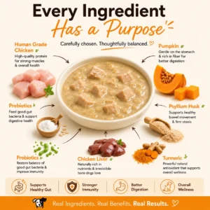 WOKY! Gut & Digestion Focused Wet Gravy Dog Food Topper – Pack of 6 (6 × 100g)